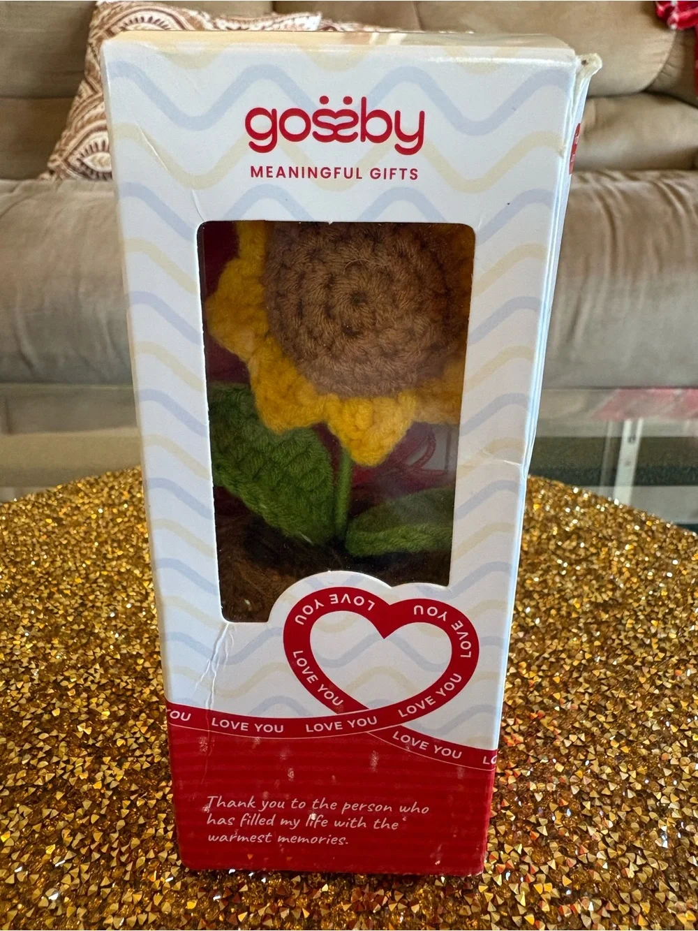 Gossby NWT Positive Crochet Sunflower Planter Plush. A thank you gift!
